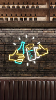 Happy Hour Logo Neon Sign