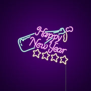 Happy New Year Bottle Neon Sign