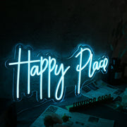 Happy Place Blue Neon Sign