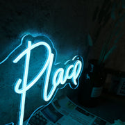 Happy Place Blue Neon Sign