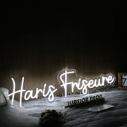 Haris Friseure White Neon Sign