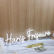 Haris Friseure White Neon Sign