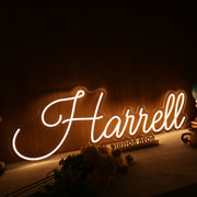 Harrell Yellow Neon Sign