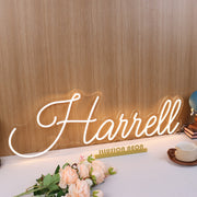 Harrell Yellow Neon Sign