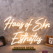 Haus Of Skn Esthetics Yellow Neon Sign