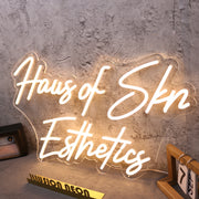 Haus Of Skn Esthetics Yellow Neon Sign