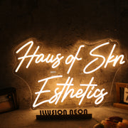 Haus Of Skn Esthetics Yellow Neon Sign