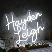 Hayden Leigh White Neon Sign