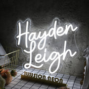 Hayden Leigh White Neon Sign