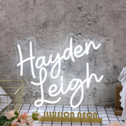 Hayden Leigh White Neon Sign