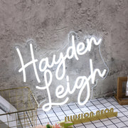 Hayden Leigh White Neon Sign