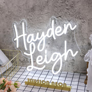 Hayden Leigh White Neon Sign