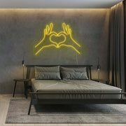 Heart Fingers Neon Sign