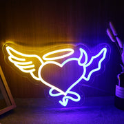 Heart Of Angels And Devils Neon Sign