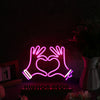 Heart Shape With Two Hands Custom Neon Sign