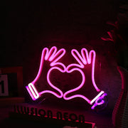 Heart Shape With Two Hands Custom Neon Sign