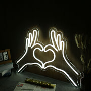 Heart With Fingers Neon Sign