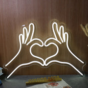 Heart With Fingers Neon Sign