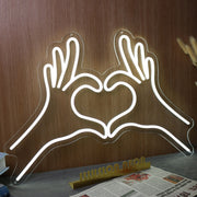 Heart With Fingers Neon Sign