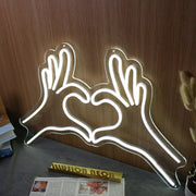 Heart With Fingers Neon Sign