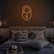 Heartlock For Love Neon Sign