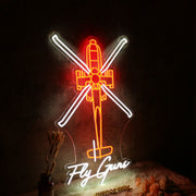 Helicopter By Fly Guns Neon Sign