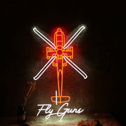 Helicopter By Fly Guns Neon Sign