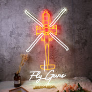 Helicopter By Fly Guns Neon Sign