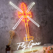 Helicopter By Fly Guns Neon Sign