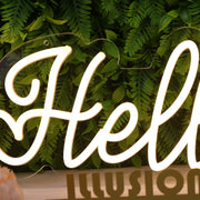 Hello 30 Yellow Neon Sign