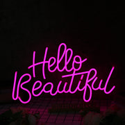 Hello Beautiful Pink Neon Sign