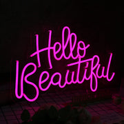 Hello Beautiful Pink Neon Sign