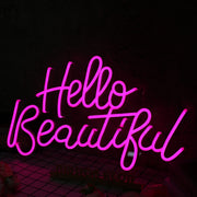 Hello Beautiful Pink Neon Sign