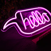 Hello Pink Neon Sign