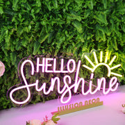 Hello Sunshine Pink Custom Neon Sign