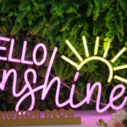 Hello Sunshine Pink Custom Neon Sign