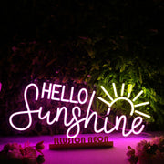 Hello Sunshine Pink Custom Neon Sign