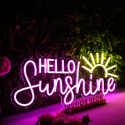 Hello Sunshine Pink Custom Neon Sign