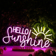 Hello Sunshine Pink Custom Neon Sign