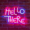 Hello There Neon Sign And Hell Here Neon Sign Pink And Blue Neon Lights