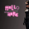 Hello There Neon Sign Wall Decor Hell Here Reusable Letter Sign Hung On Grey Background