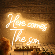 Here Comes The Son Yellow Neon Sign