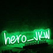 Hero JKW Green Neon Sign