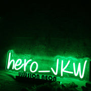 Hero JKW Green Neon Sign