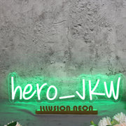 Hero JKW Green Neon Sign