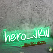 Hero JKW Green Neon Sign