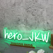 Hero JKW Green Neon Sign