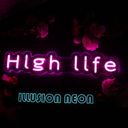 High Life Purple Neon Sign