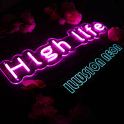 High Life Purple Neon Sign