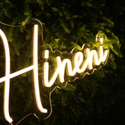 Hineni Yellow Neon Sign